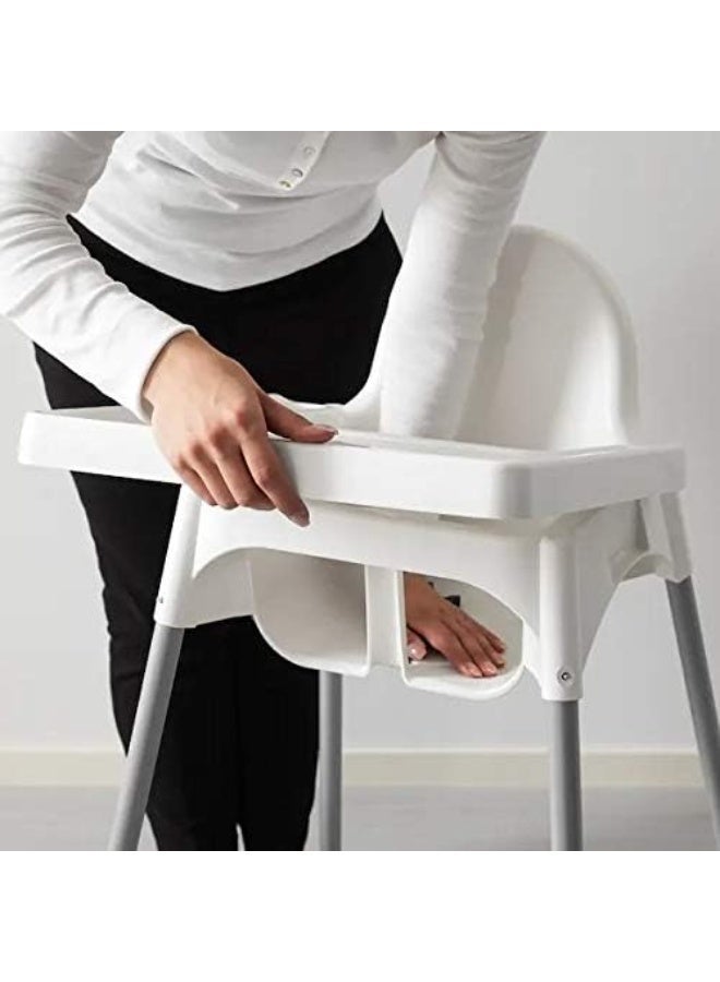 Multifunctional Portable Adjustable Feeding High Chair With Safety Belt And Dining Tray Age: 6 Months - 5 Years Color: White - Image 5